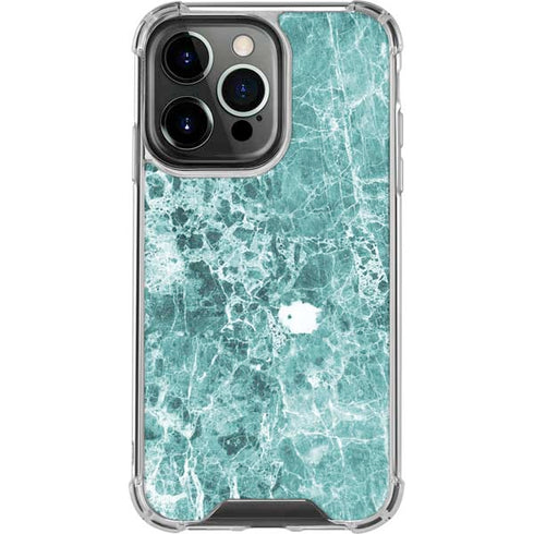 Crushed Turquoise iPhone 16 Pro Clear Case